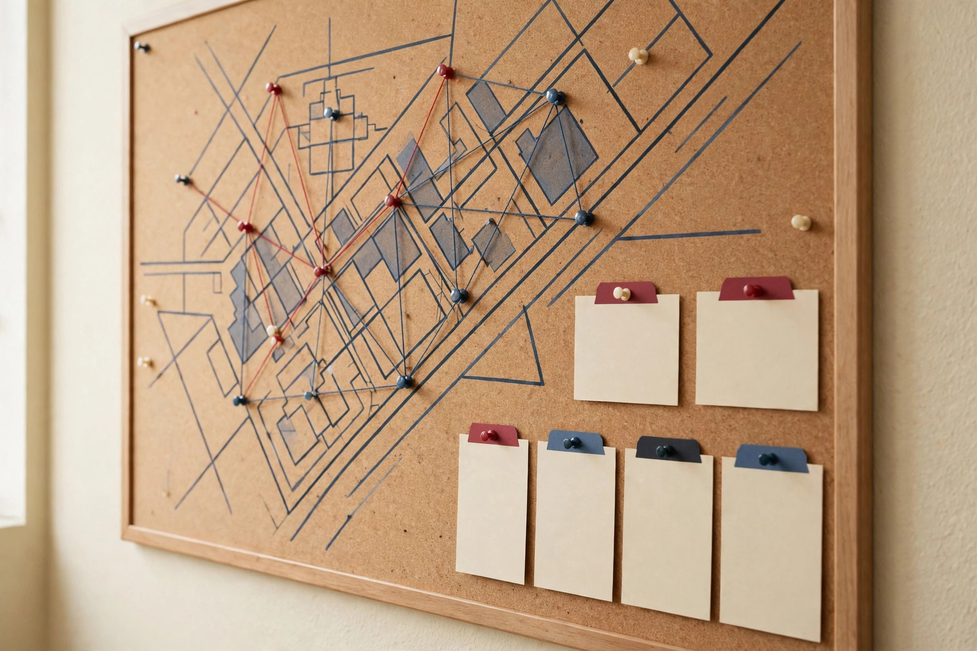A campus safety board mapping incidents to locations and reporting duties, without any readable case details
